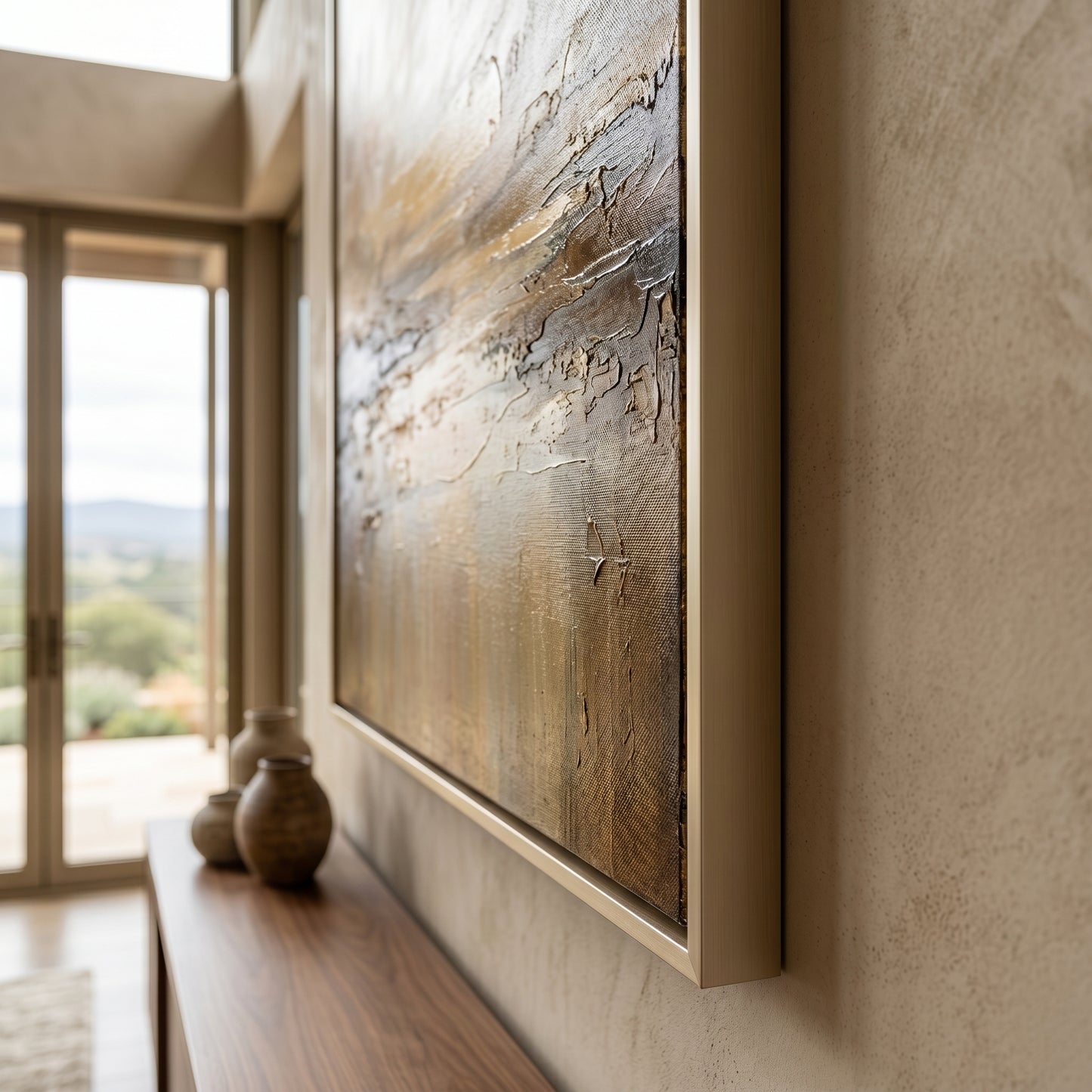 Neutral Earth Tone Relief Art CY0155 - Viral Wall Art