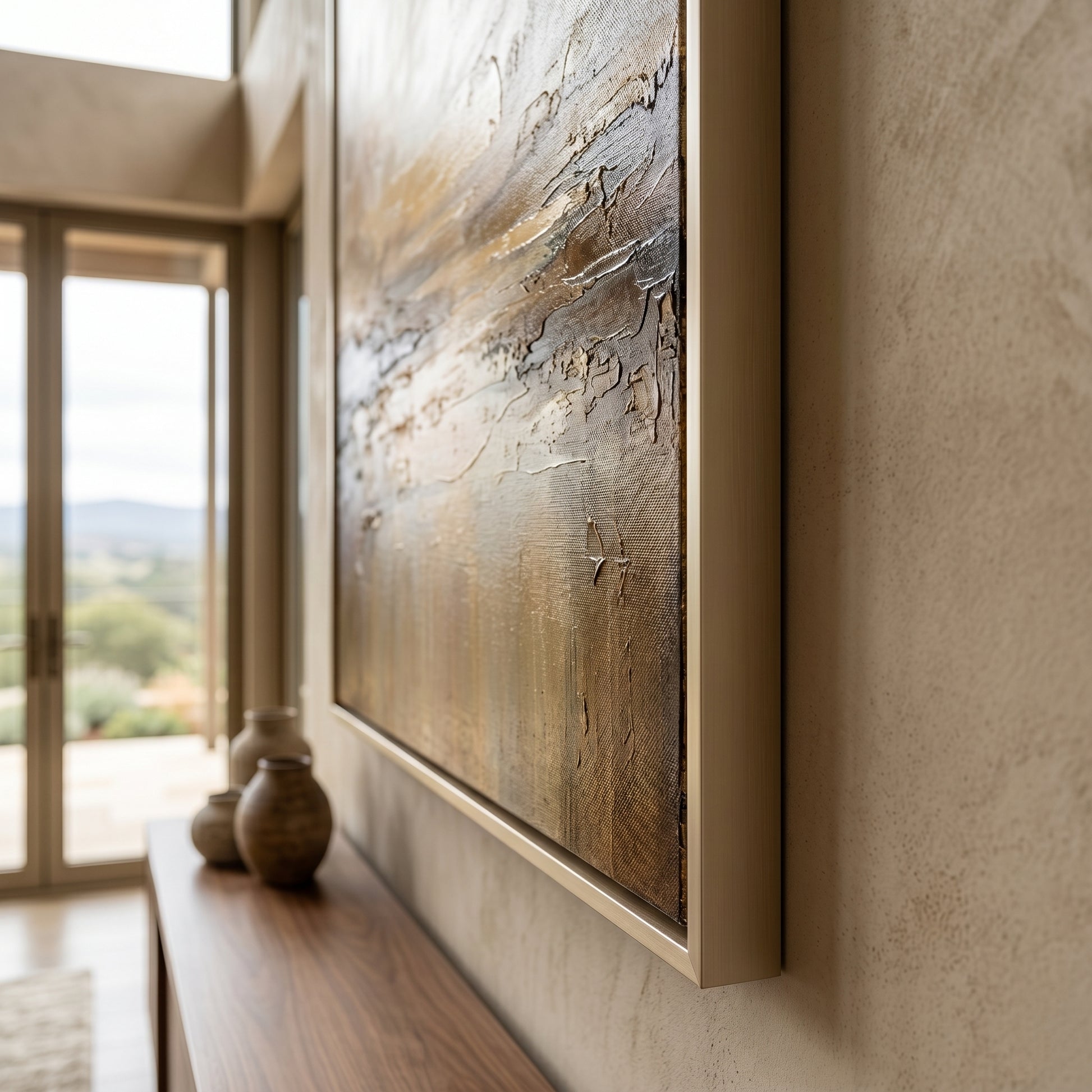Neutral Earth Tone Relief Art CY0155 - Viral Wall Art