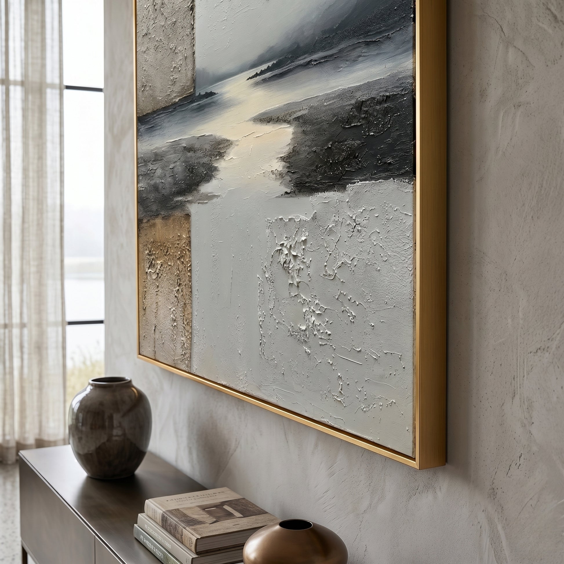 3D Heavy Texture Abstract Scenery Wall Art CY0157 - Viral Wall Art