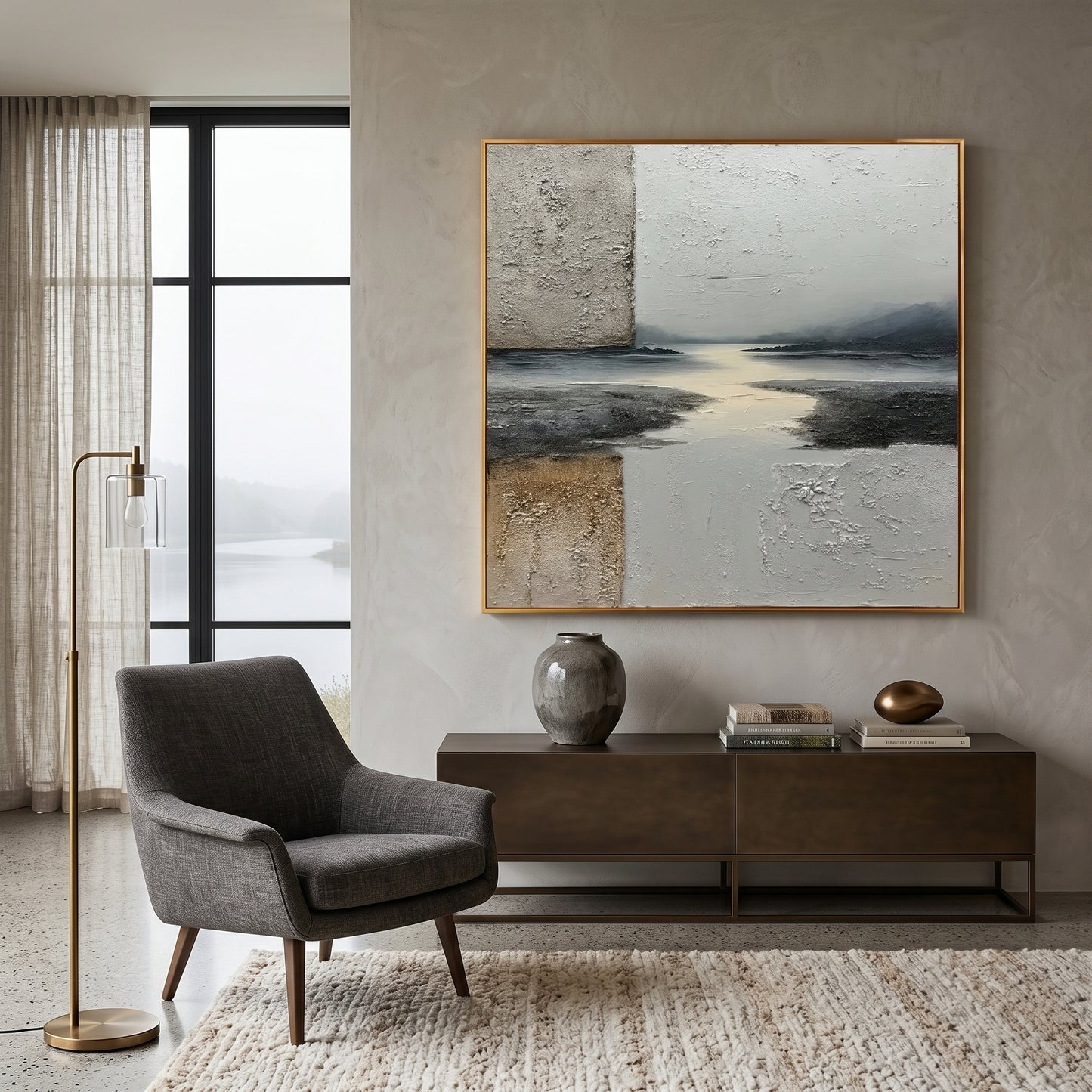 3D Heavy Texture Abstract Scenery Wall Art CY0157 - Viral Wall Art