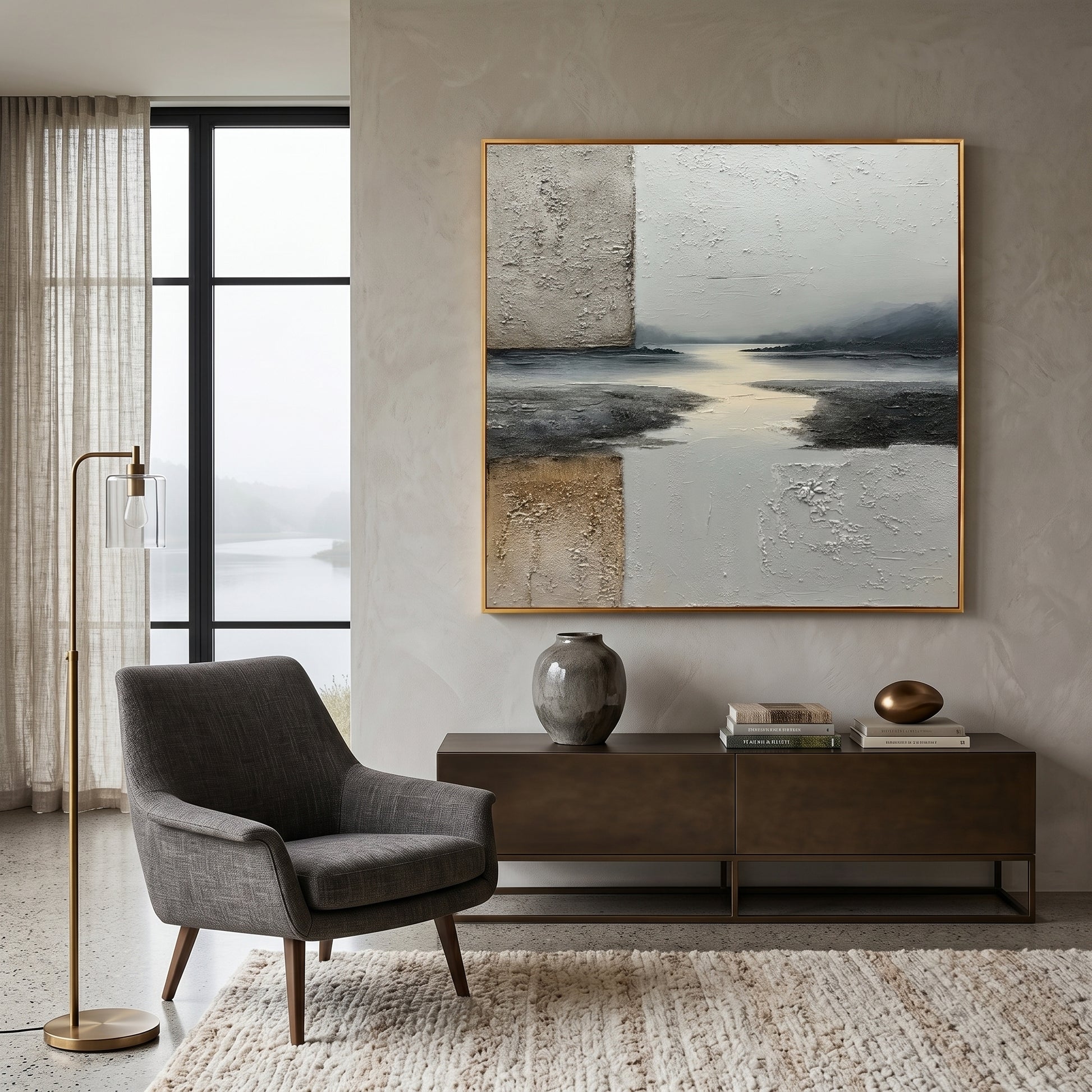 3D Heavy Texture Abstract Scenery Wall Art CY0157 - Viral Wall Art