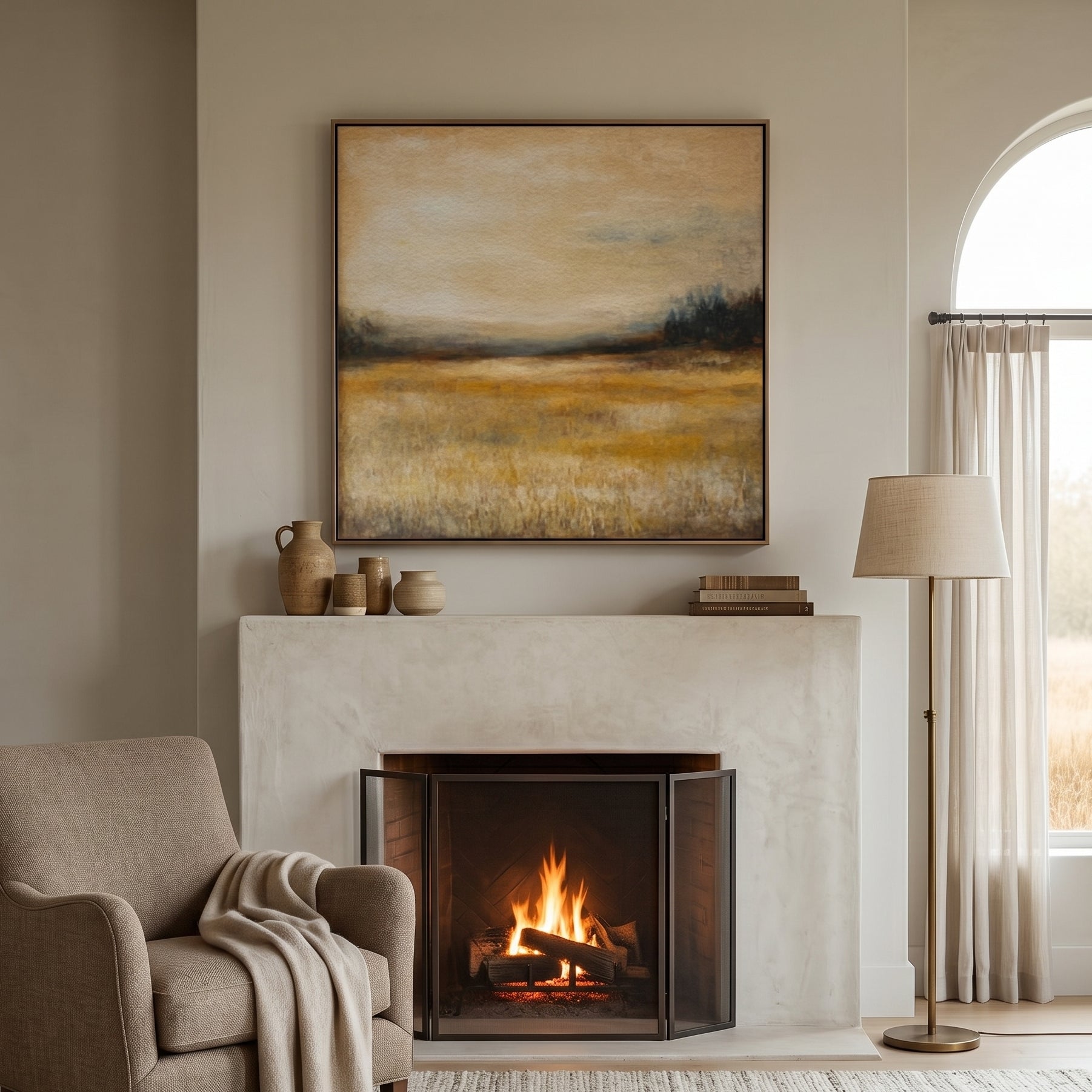 Warm Neutral Earth Tone Landscape Wall Art CY0159 - Viral Wall Art