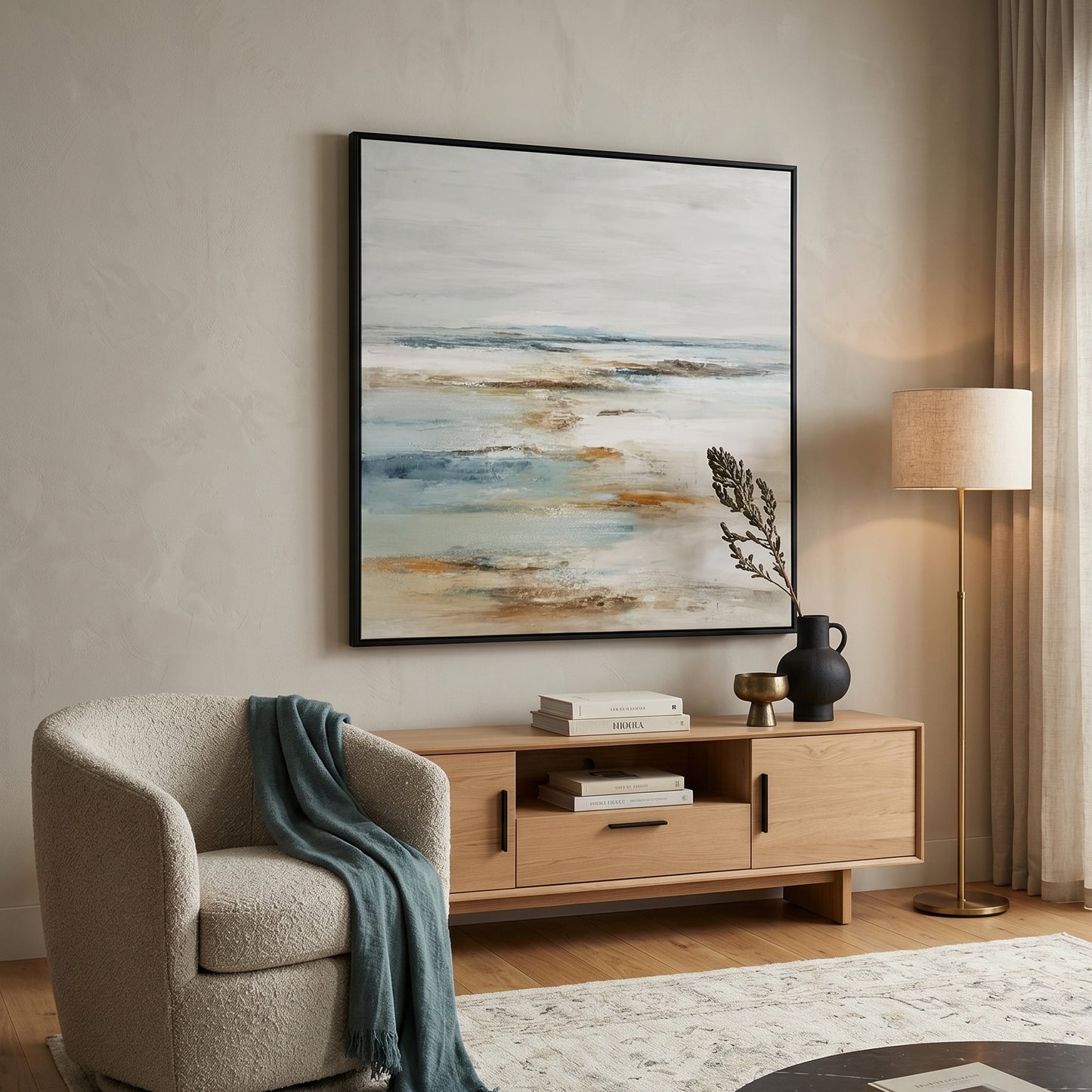 Heavy Texture Ocean Abstract Wall Art CY0160 - Viral Wall Art