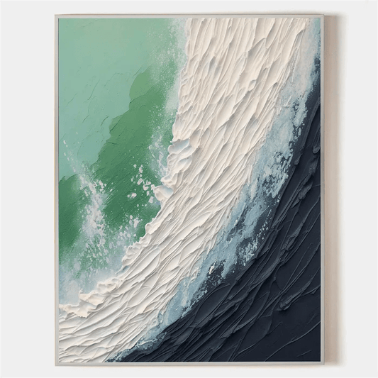 3D Heavy Texture Ocean Wave Oil Painting CZ0108 - Viral Wall Art