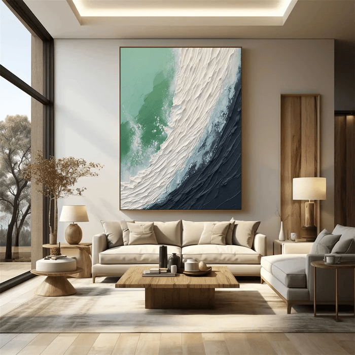 3D Heavy Texture Ocean Wave Oil Painting CZ0108 - Viral Wall Art