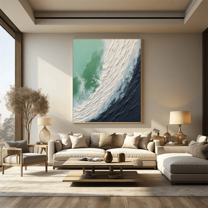 3D Heavy Texture Ocean Wave Oil Painting CZ0108 - Viral Wall Art