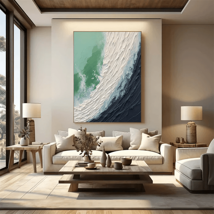 3D Heavy Texture Ocean Wave Oil Painting CZ0108 - Viral Wall Art