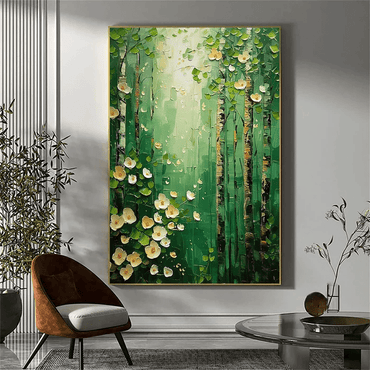 3D Heavy Texture Forest Landscape Oil Painting CZ0109 - Viral Wall Art