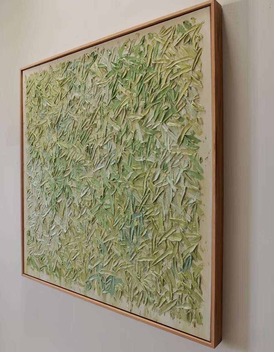 3D Heavy Texture Sage Green Abstract Oil Painting CZ0112 - Viral Wall Art