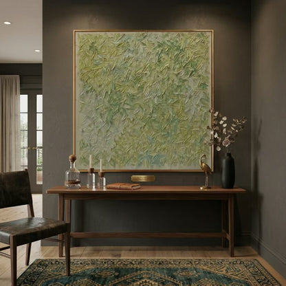 3D Heavy Texture Sage Green Abstract Oil Painting CZ0112 - Viral Wall Art