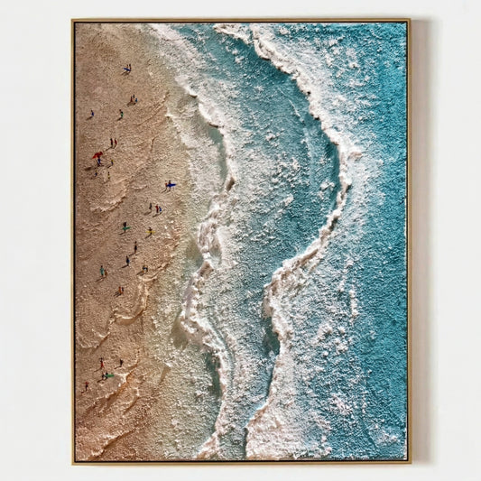 3D Heavy Texture Ocean Beach Oil Painting CZ0115 - Viral Wall Art