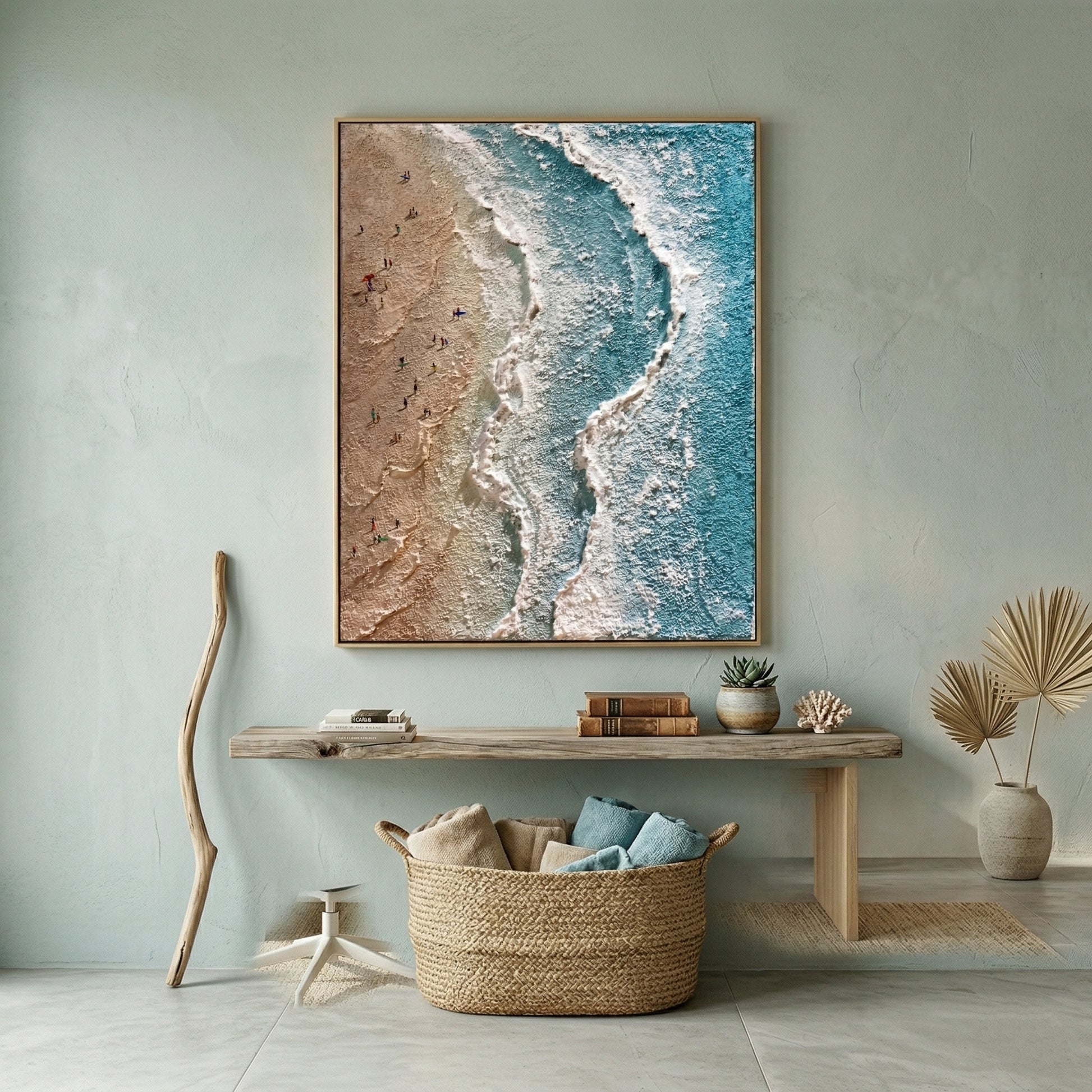 3D Heavy Texture Ocean Beach Oil Painting CZ0115 - Viral Wall Art