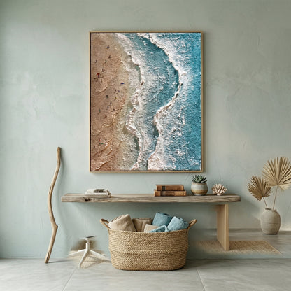 3D Heavy Texture Ocean Beach Oil Painting CZ0115 - Viral Wall Art