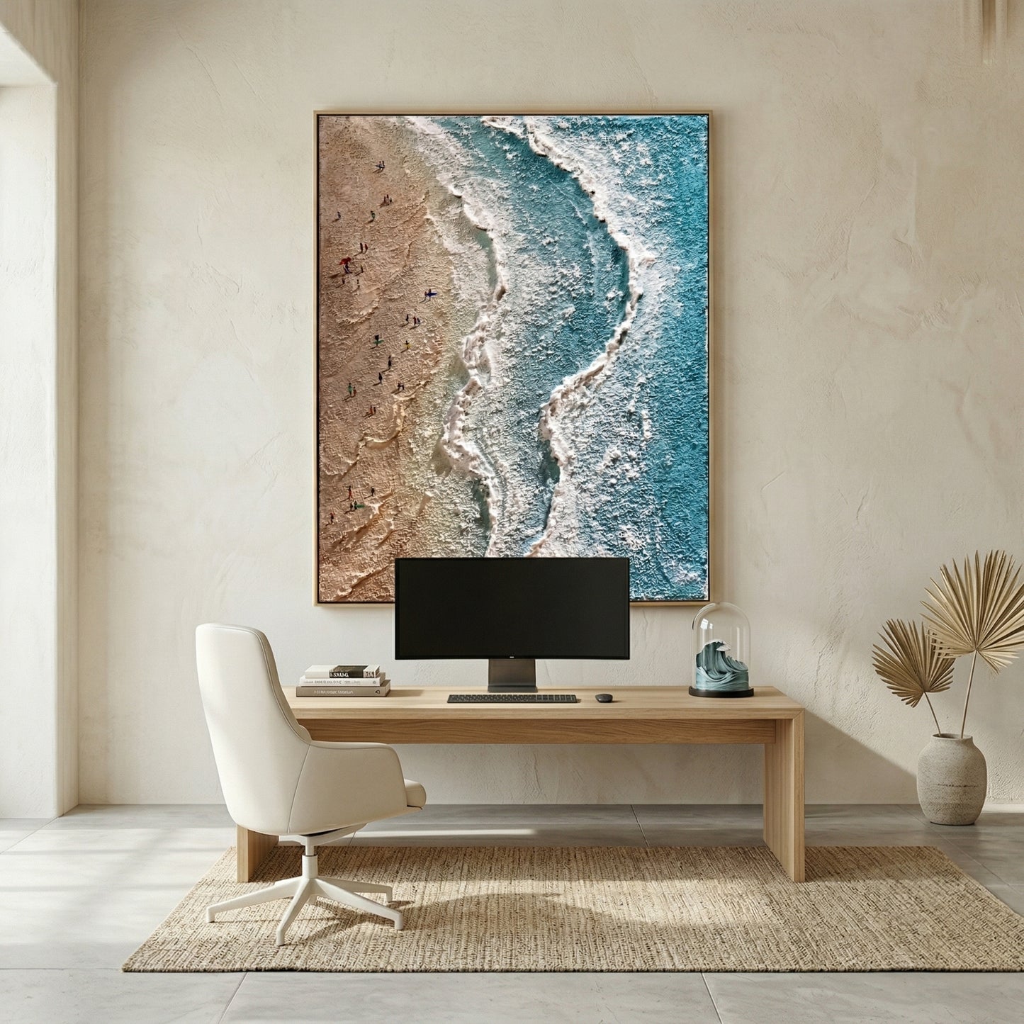 3D Heavy Texture Ocean Beach Oil Painting CZ0115 - Viral Wall Art