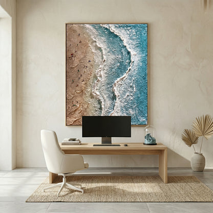 3D Heavy Texture Ocean Beach Oil Painting CZ0115 - Viral Wall Art