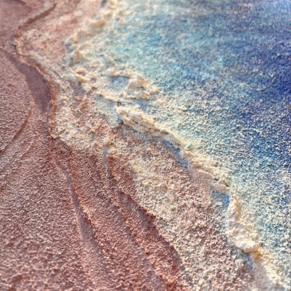 3D Heavy Texture Pink Sand Beach Oil Painting CZ0116 - Viral Wall Art