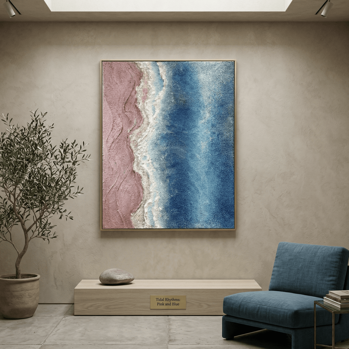3D Heavy Texture Pink Sand Beach Oil Painting CZ0116 - Viral Wall Art