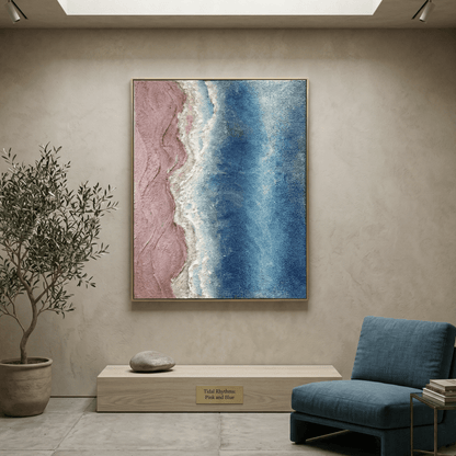 3D Heavy Texture Pink Sand Beach Oil Painting CZ0116 - Viral Wall Art