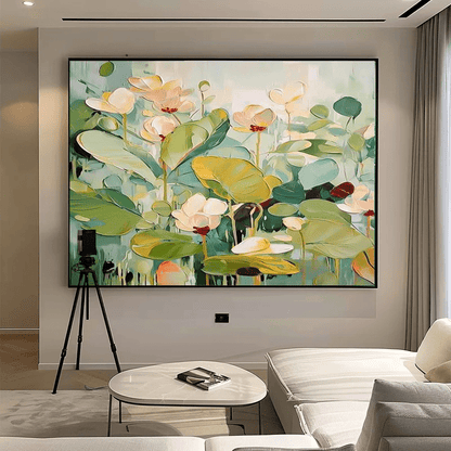 3D Heavy Texture Sage Green Floral Oil Painting CZ0120 - Viral Wall Art