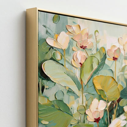 3D Heavy Texture Sage Green Floral Oil Painting CZ0120 - Viral Wall Art