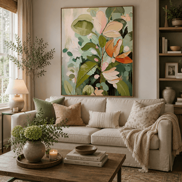 3D Heavy Texture Sage Green Botanical Painting CZ0124 - Viral Wall Art