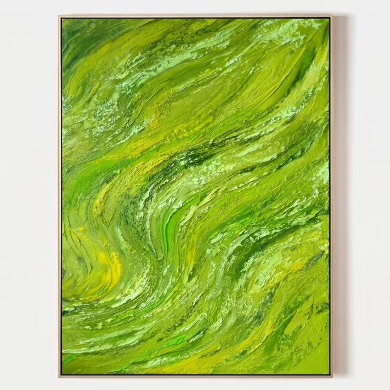 3D Heavy Texture Green Abstract Oil Painting CZ0142 - Viral Wall Art