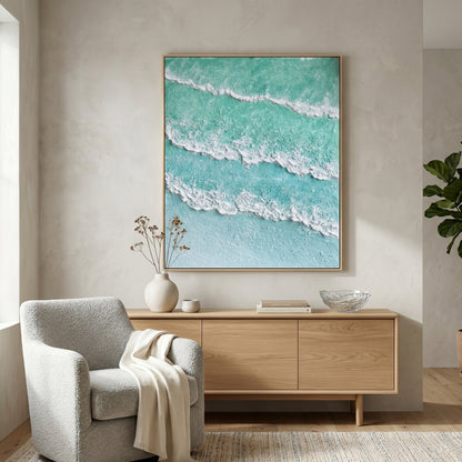 3D Heavy Texture Ocean Wave Oil Painting CZ0146 - Viral Wall Art