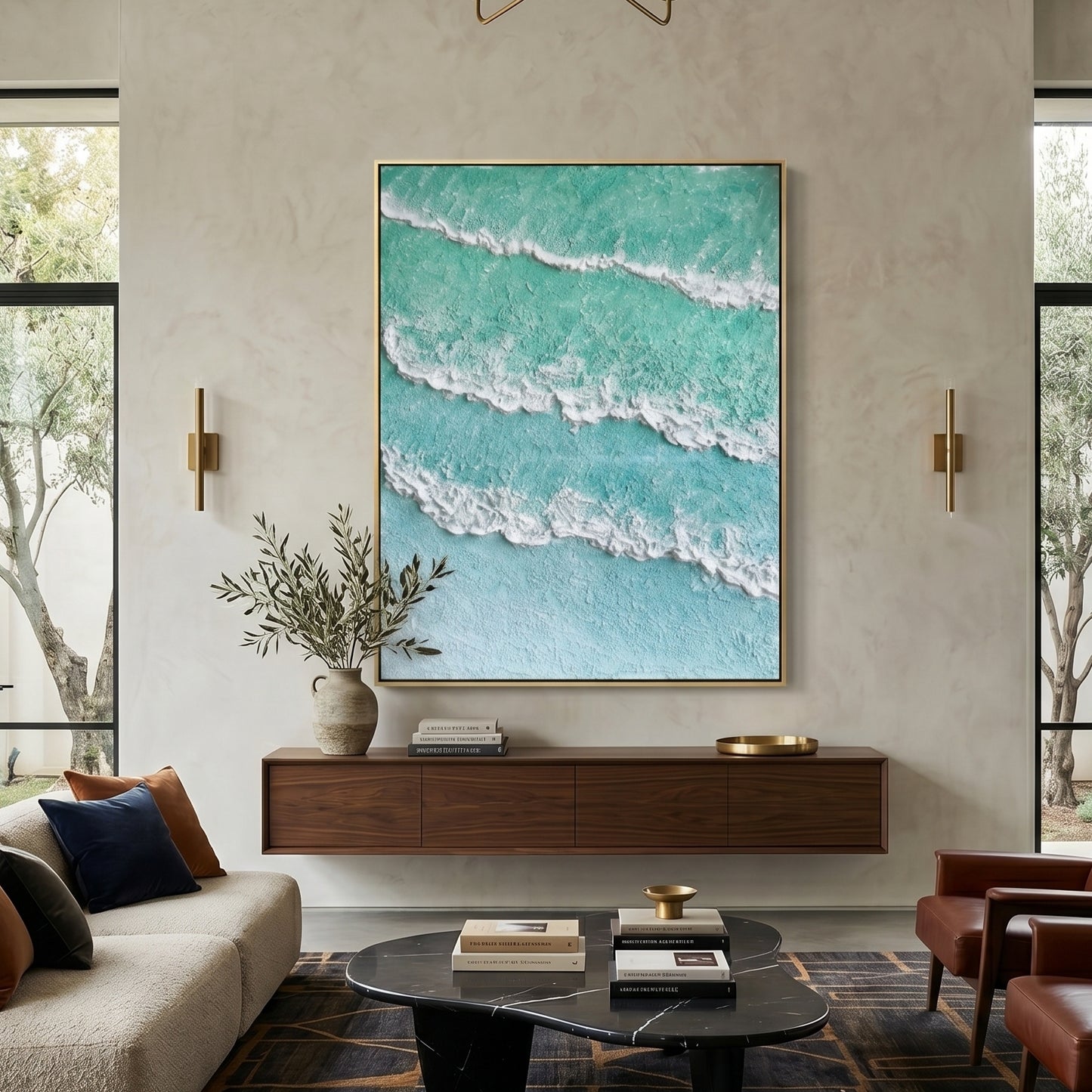 3D Heavy Texture Ocean Wave Oil Painting CZ0146 - Viral Wall Art