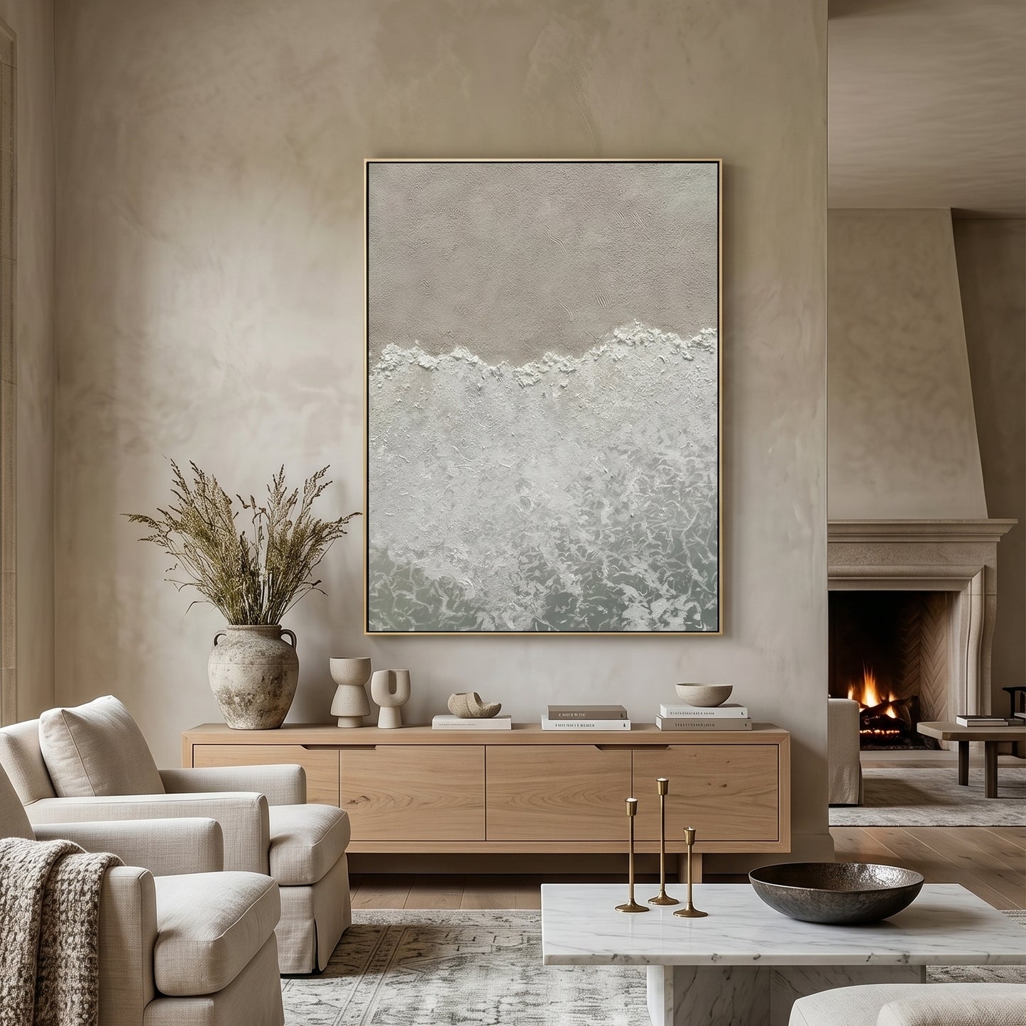 Wabi - Sabi 3D Heavy Texture Ocean Abstract CZ0152 - Viral Wall Art