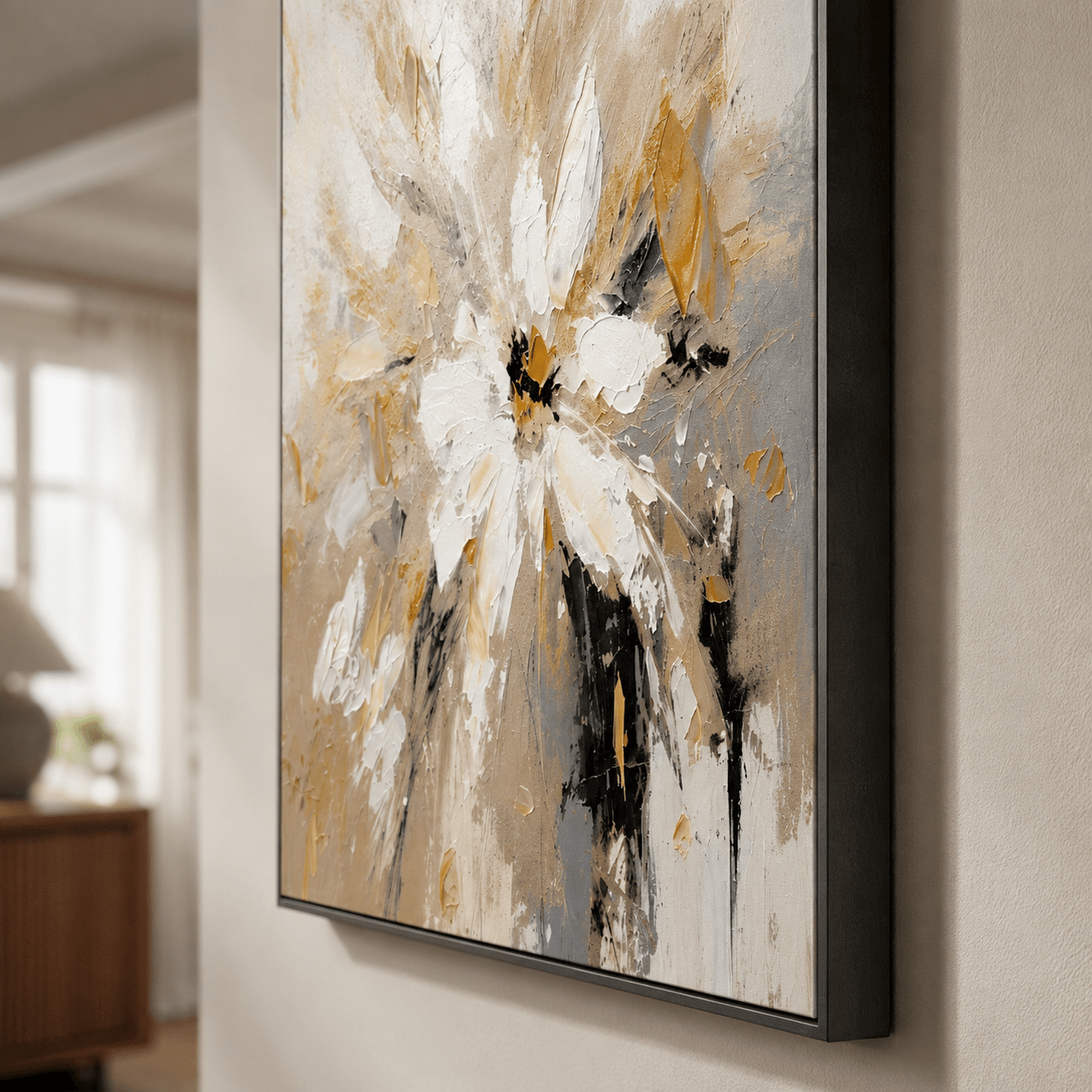 3D Heavy Texture Floral Abstract Oil Painting CZ0161 - Viral Wall Art