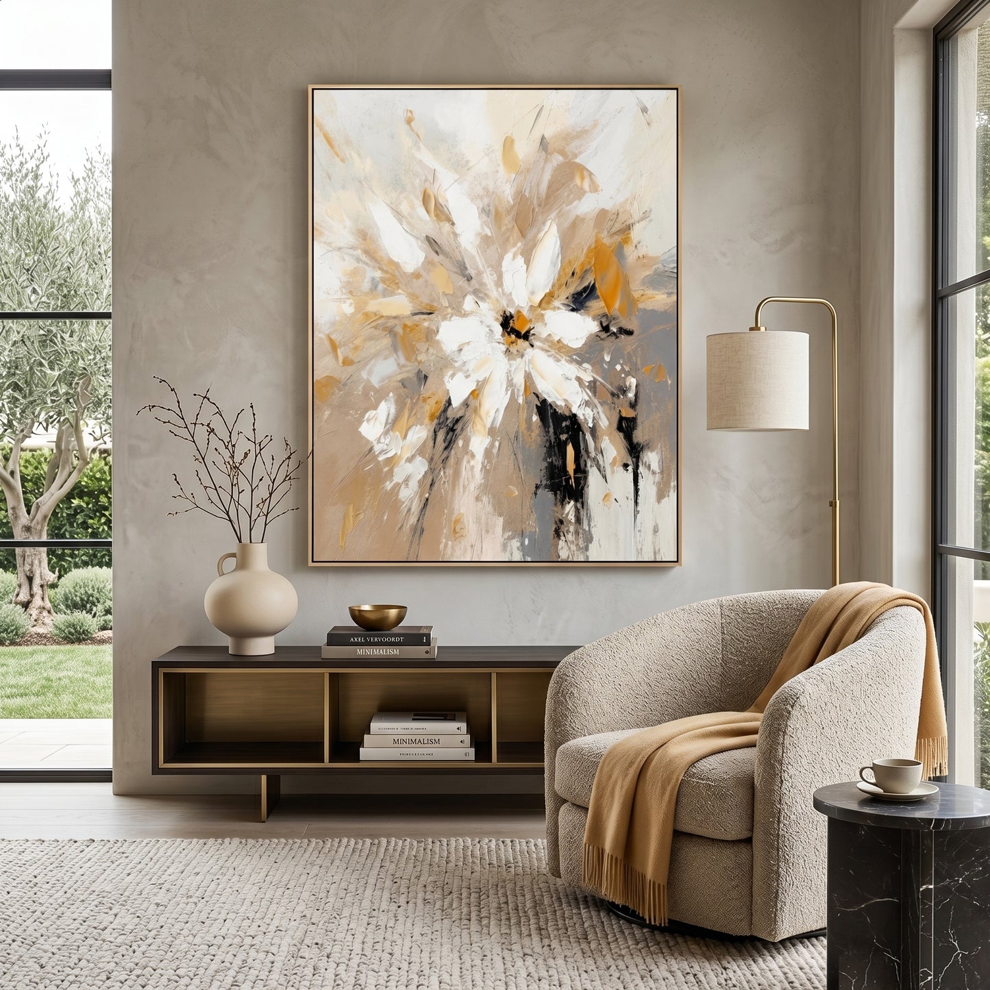 3D Heavy Texture Floral Abstract Oil Painting CZ0161 - Viral Wall Art