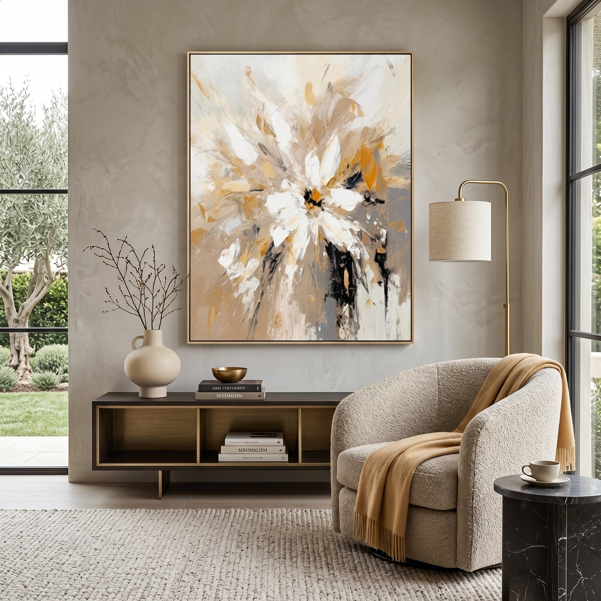 3D Heavy Texture Floral Abstract Oil Painting CZ0161 - Viral Wall Art