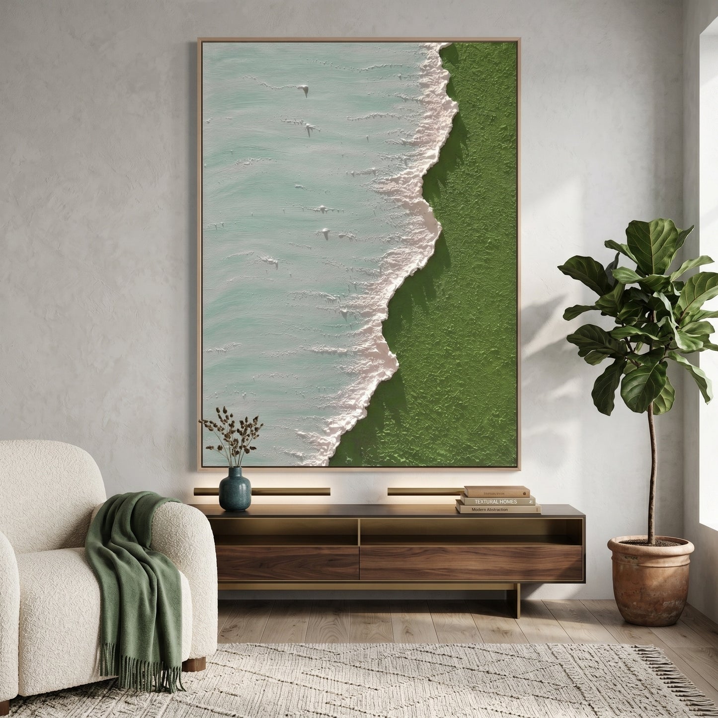 3D Heavy Texture Ocean Relief Painting CZ0171 - Viral Wall Art