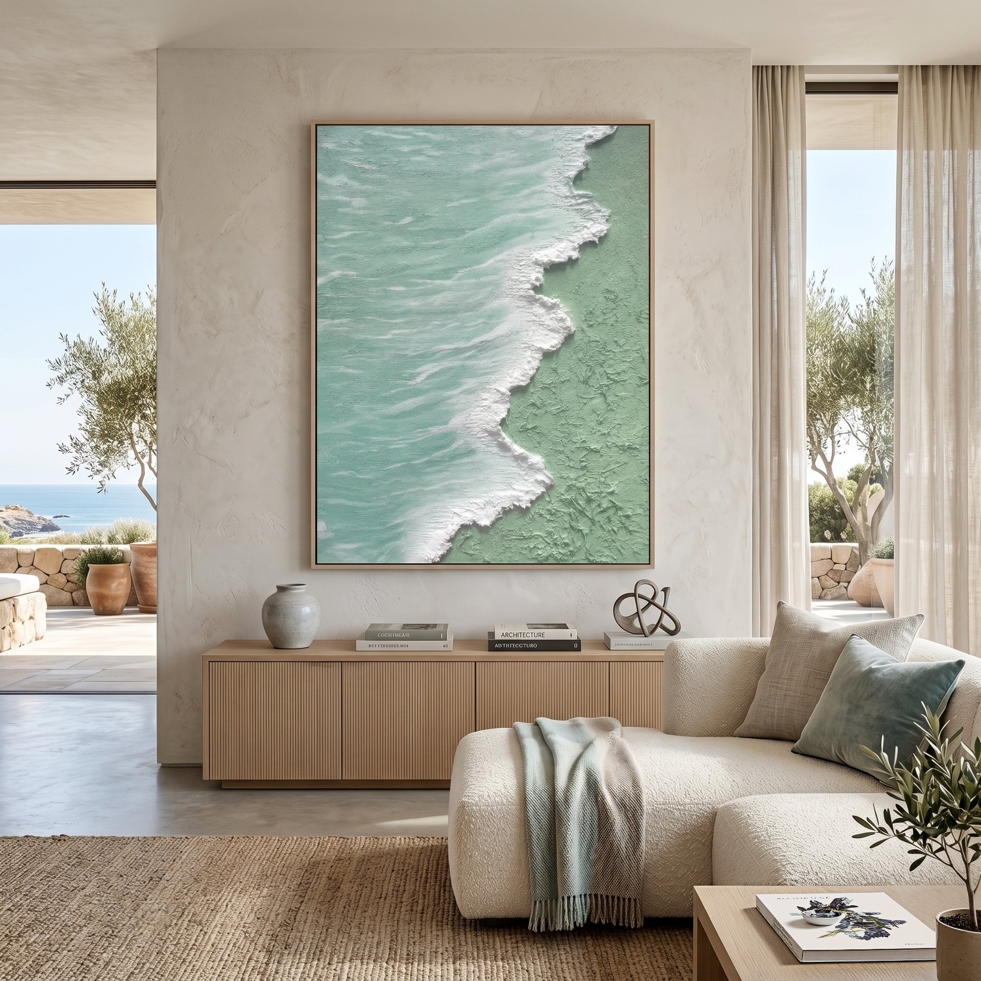 3D Heavy Texture Ocean Relief Painting CZ0172 - Viral Wall Art