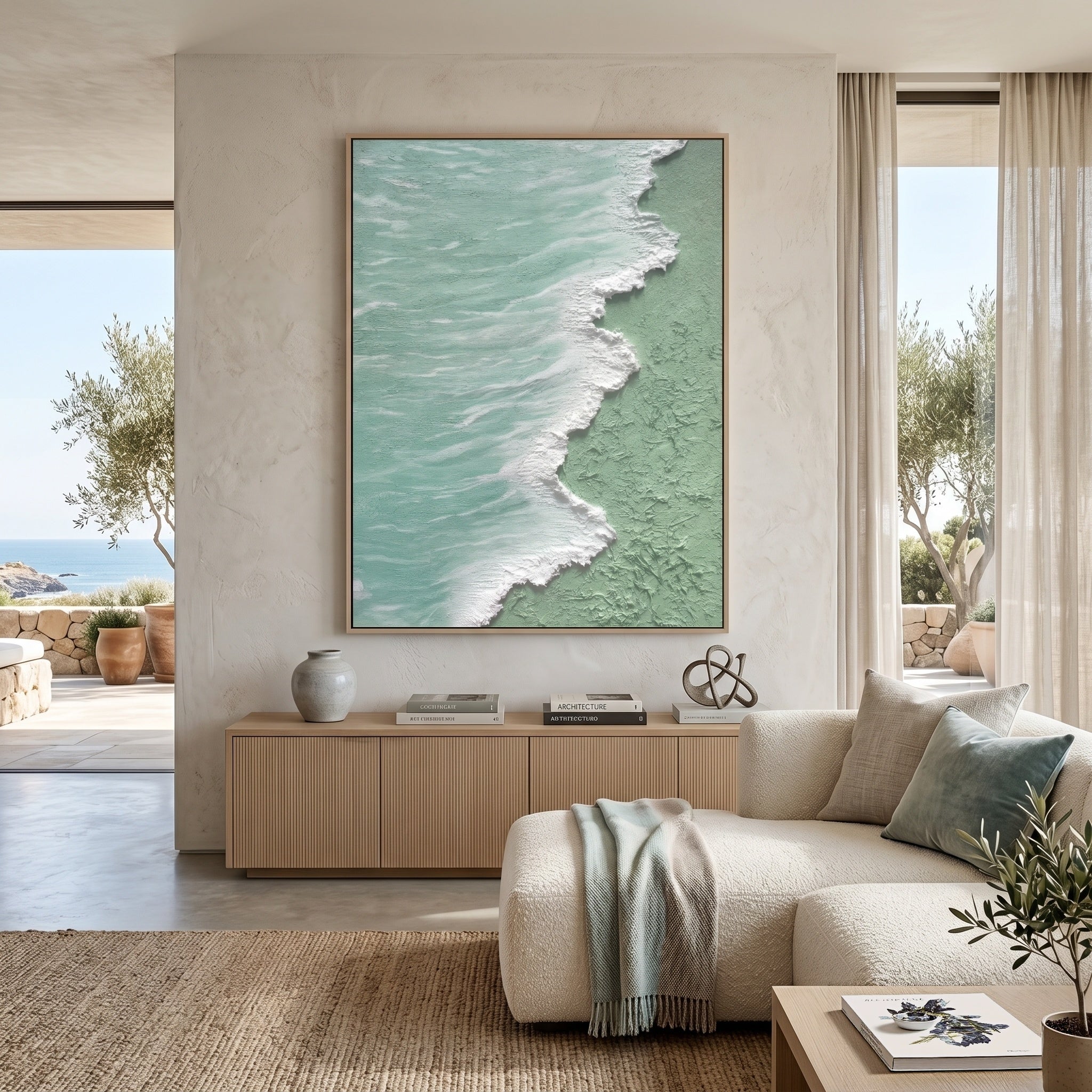 3D Heavy Texture Ocean Relief Painting CZ0172 - Viral Wall Art