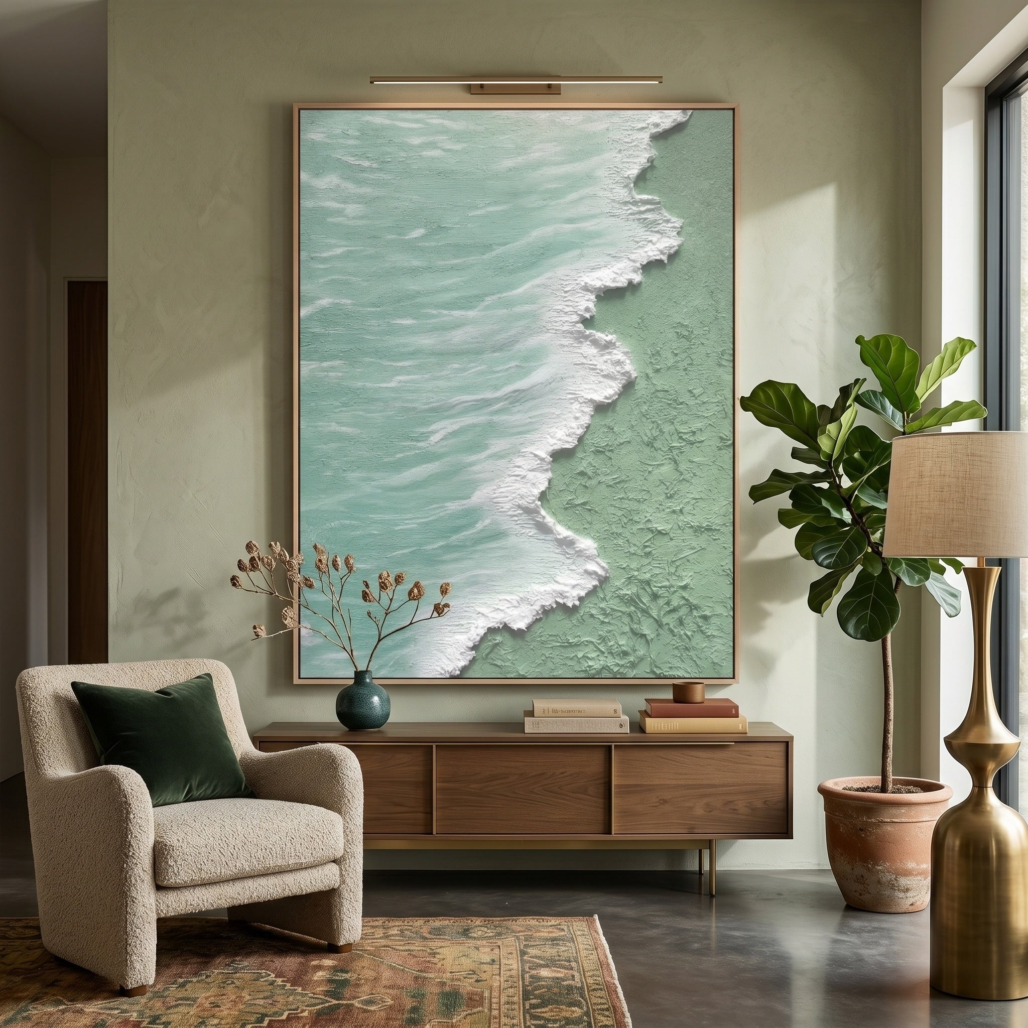 3D Heavy Texture Ocean Relief Painting CZ0172 - Viral Wall Art