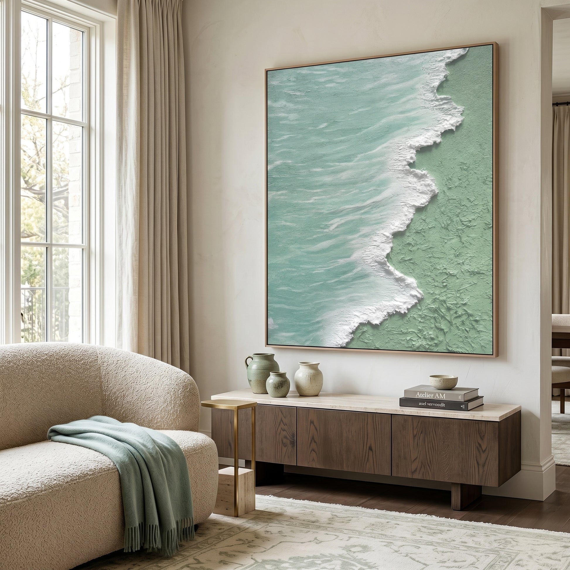 3D Heavy Texture Ocean Relief Painting CZ0172 - Viral Wall Art