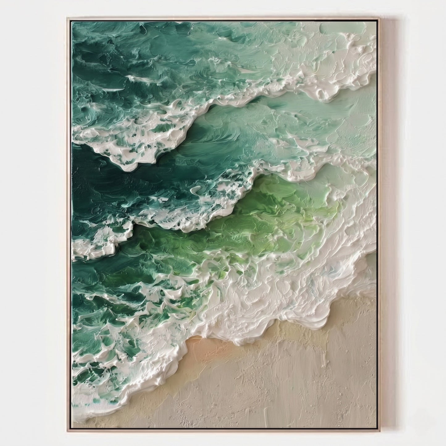3D Heavy Texture Ocean Wave Relief Art CZ0174 - Viral Wall Art