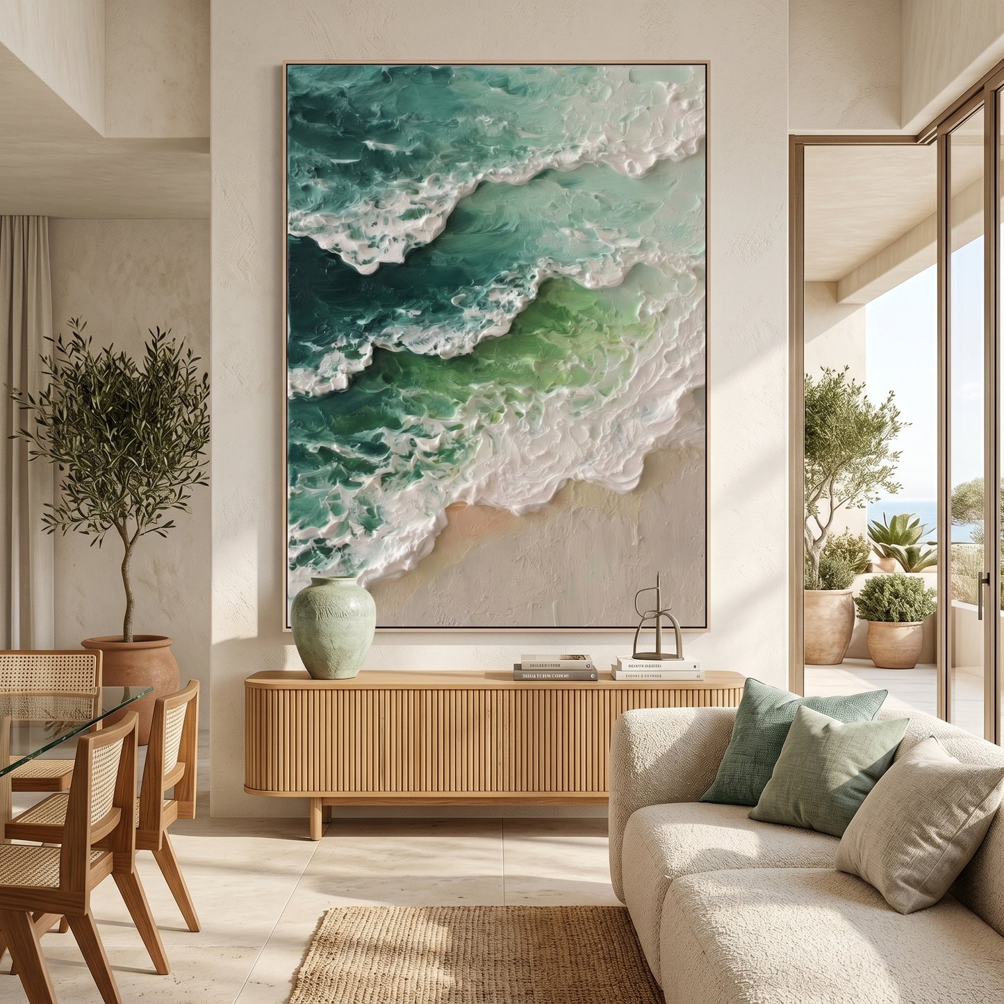 3D Heavy Texture Ocean Wave Relief Art CZ0174 - Viral Wall Art