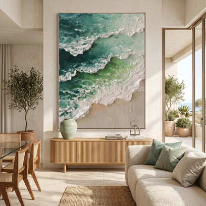 3D Heavy Texture Ocean Wave Relief Art CZ0174 - Viral Wall Art