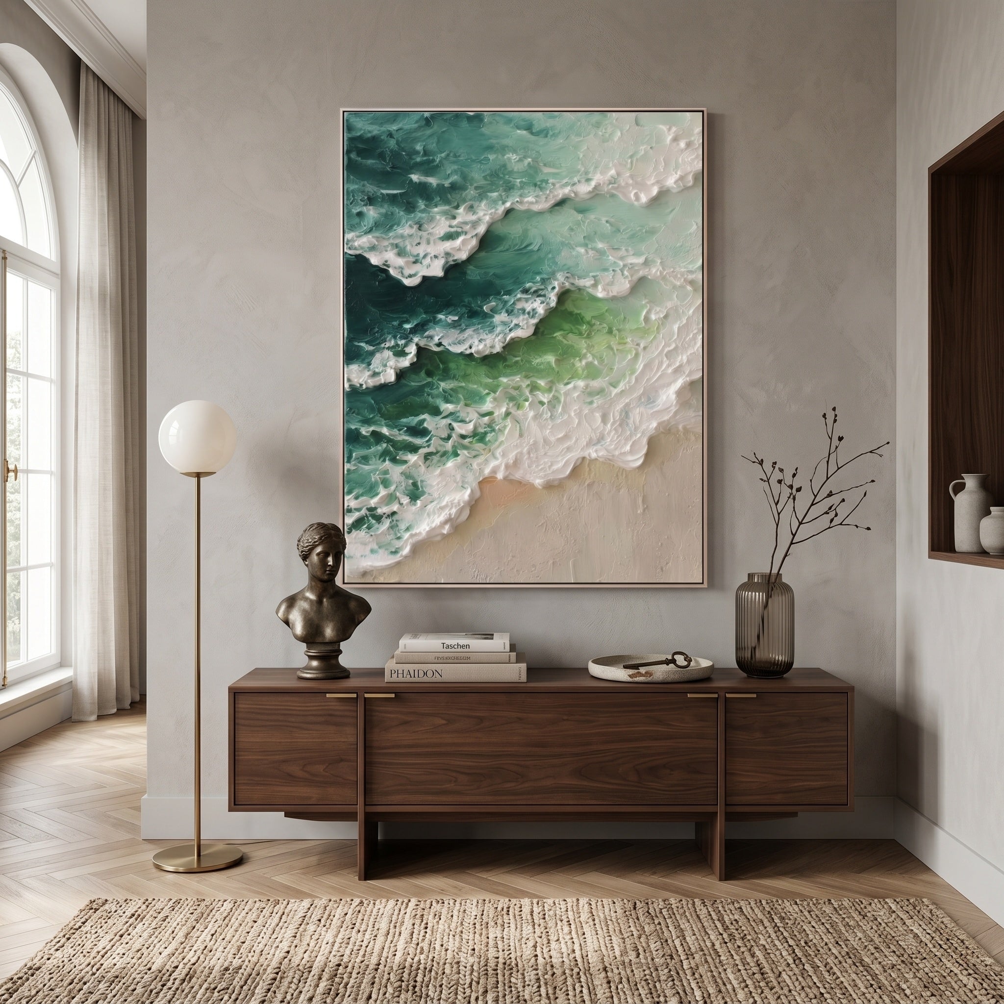 3D Heavy Texture Ocean Wave Relief Art CZ0174 - Viral Wall Art