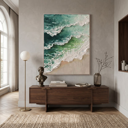 3D Heavy Texture Ocean Wave Relief Art CZ0174 - Viral Wall Art