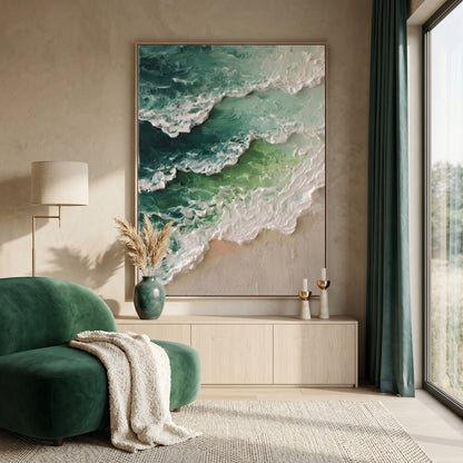 3D Heavy Texture Ocean Wave Relief Art CZ0174 - Viral Wall Art
