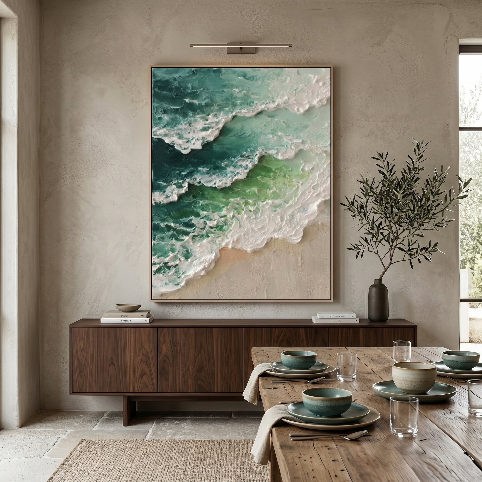 3D Heavy Texture Ocean Wave Relief Art CZ0174 - Viral Wall Art