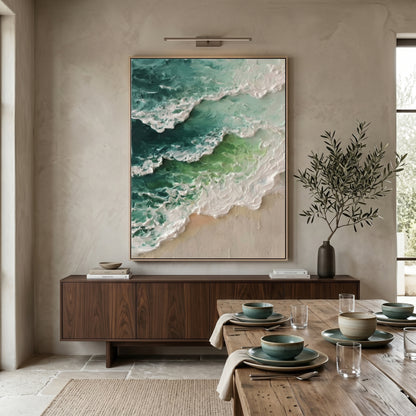 3D Heavy Texture Ocean Wave Relief Art CZ0174 - Viral Wall Art