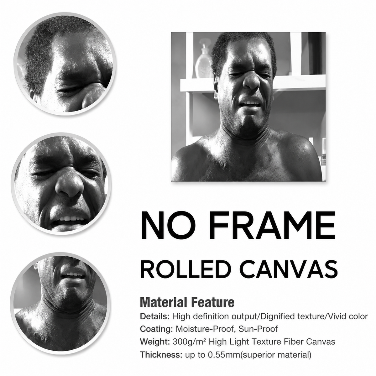 Funny Black-White Movie Bathroom Canvas Wall Art – Bathroom Humor Decor