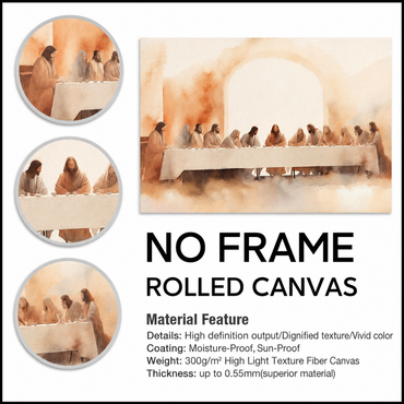 Watercolor Jesus The Last Supper Canvas Wall Art – Christian & Faith Decor