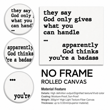 God Thinks You're A Badass Canvas Wall Art – Christian & Faith Decor