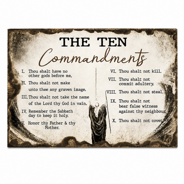 The Ten Commandments Motivational ( ) Canvas Wall Art – Motivational Decor