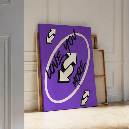 Love You More colorful reverse-card grid Canvas Wall Art – Love & Family Decor